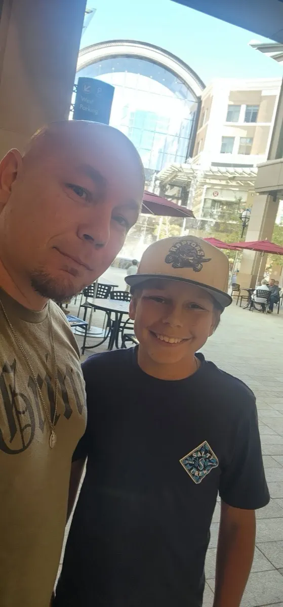 Chris with his son