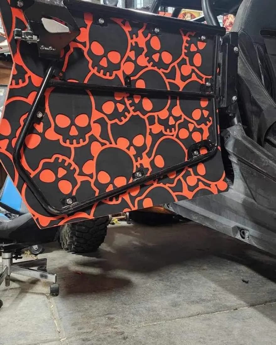 Custom skull-pattern foam door panels by CRC Foam